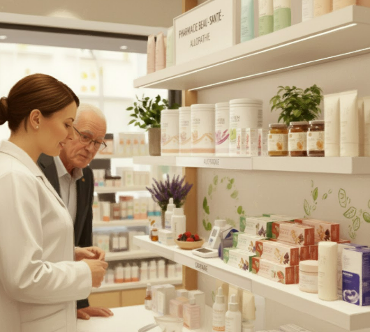 pharmacie étagères